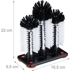 Produktbild für Gläserspülbürste Relaxdays schwarz-weiß