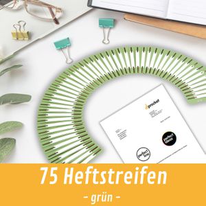 Produktbild für Heftstreifen perfect-line 34 x 150mm, grün