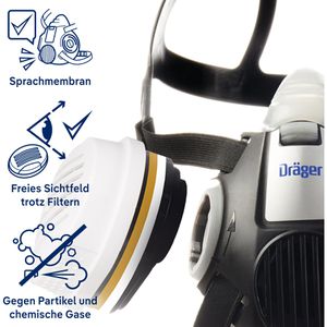 Produktbild für Atemschutzmaske Dräger Halbmaske 3300 Lackierer
