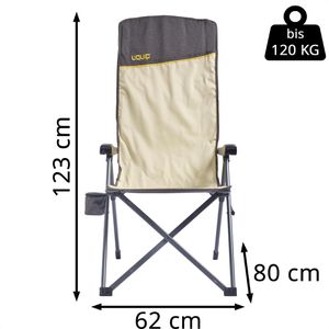 Produktbild für Campingstuhl Uquip JUSTY XL, boulder, bis 120 kg