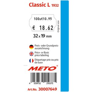 Produktbild für Preisauszeichner METO Classic L 1932
