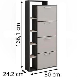 Produktbild für Schuhschrank Vicco Orlando, anthrazit / greige