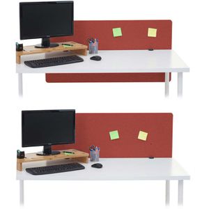 Produktbild für Tischtrennwand Mendler HWC-G75, braun