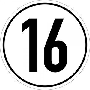 Fahrzeugkennzeichnung SafetyMarking Geschwindigkeitsschild 16