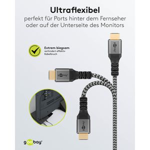 Produktbild für HDMI-Kabel Goobay Plus Soft 80733 HDMI 2.1, vergoldete Stecker