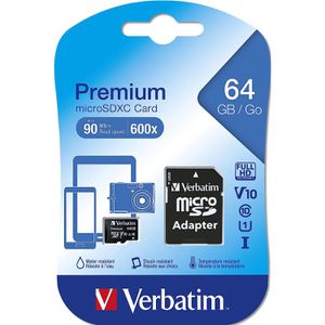 Produktbild für Micro-SD-Karte Verbatim Premium, 44084, 64GB