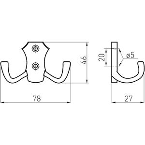 Produktbild für Kleiderhaken SO-TECH Lena, 114459, kurz, aus Metall