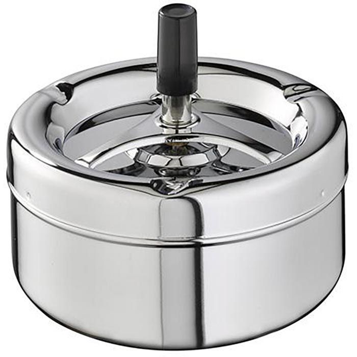 APS Aschenbecher Klassiker, für Outdoor & Indoor, mit Deckel, Tischascher aus Metall, 13 x 12 cm, winddicht, 1 Liter – Böttcher AG