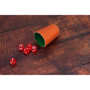 Produktbild für Würfelbecher Piatnik Lederbecher mit Filzfütterung