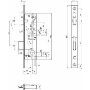 Produktbild für Einsteckschloss BKS B1314 0014, DIN links/rechts