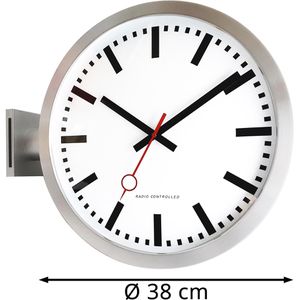 Produktbild für Wanduhr Eurotime 51770-47, Aluminium, analog, Funkuhr