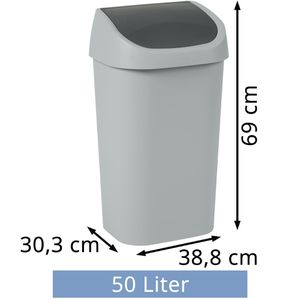 Produktbild für Mülleimer Curver Allibert Mistral Swing, hellgrau