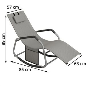 Produktbild für Sonnenliege Songmics GCB230G01, aus Stahl / Kunststoff