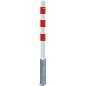 Produktbild für Absperrpfosten Schake 476ZB+1, 1 Öse, rot/weiß, aus Metall