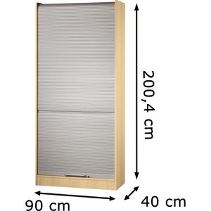 Produktbild für Rollladenschrank Hammerbacher Solid, aus Holz