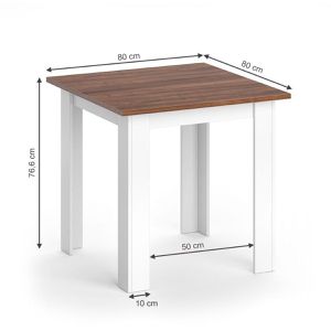 Produktbild für Esstisch Vicco Karlos, 03202, nussbaum / weiß