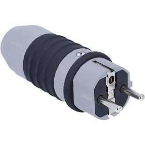 Schutzkontaktstecker as-Schwabe 62301, grau / schwarz
