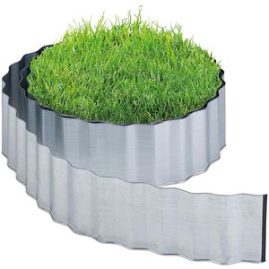 Rasenkante Relaxdays 10044653, silber, flexibel
