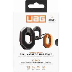 Produktbild für Handy-Fingerhalter UAG Monarch Mag2 Dual, MagSafe, gunmetal