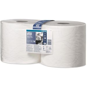 Produktbild für Putztuchrolle Tork 130062, W1 / W2, aus Zellstoff, weiß