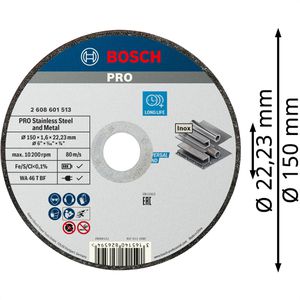 Produktbild für Trennscheibe Bosch PRO Stainless Steel and Metal, 22,23 mm