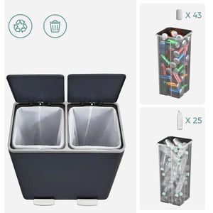 Produktbild für Mülleimer Songmics LTB60GS, rauchgrau