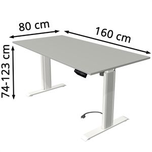 Produktbild für Schreibtisch Kerkmann Move 1 advance, lichtgrau / weiß