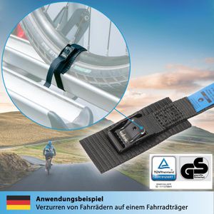 Produktbild für Spanngurt valonic SG-100-4075-01, schwarz, mit Klemmschloss
