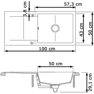 Produktbild für Spülbecken SCHOCK Formhaus D-100L, asphalt