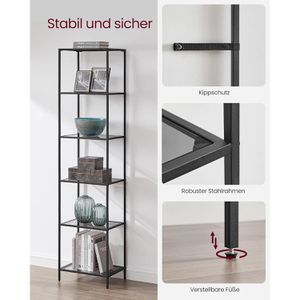 Produktbild für Bücherregal Vasagle LGT500G01, schwarz