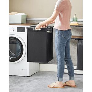 Produktbild für Wäschekorb Vasagle BLH201B01V1, schwarz, 2 Fächer