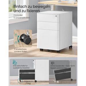 Produktbild für Rollcontainer Songmics OFC032WG01, aus Metall, weiß