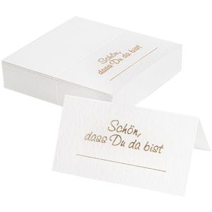 Tischkarten Ideen-mit-Herz Schön dass du da bist, 50 Stück
