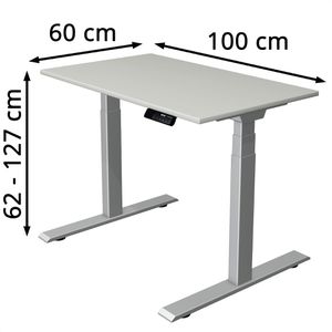 Produktbild für Schreibtisch Kerkmann Move 1 stable, lichtgrau / silber