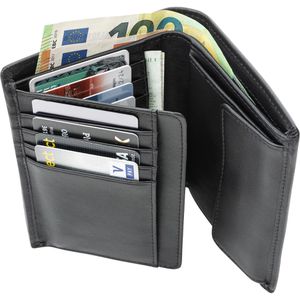 Produktbild für Portemonnaie Vebon Note, schwarz, aus Echt Leder
