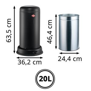 Produktbild für Mülleimer Wesco Baseboy, mattschwarz