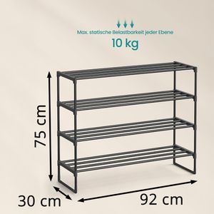 Produktbild für Schuhregal Songmics LSA14BK, aus Metall
