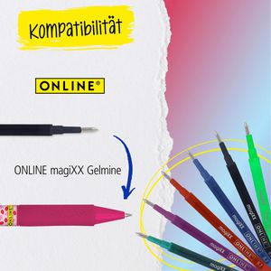 Produktbild für Gelschreiber Online magiXX Fun Love &amp; Peace, 70190, radierbar