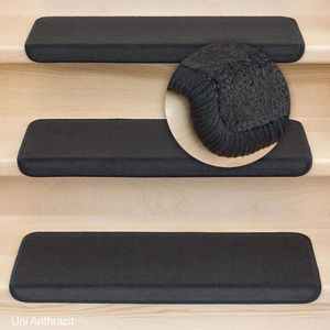 Produktbild für Stufenmatte Böttcher-AG Uni Velours, anthrazit, selbstklebend