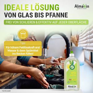 Produktbild für Spülmittel AlmaWin Zitronengras, mikroplastikfrei, Konzentrat