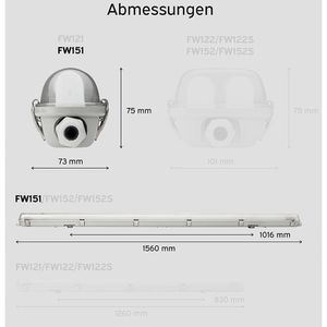 Produktbild für Feuchtraumleuchte LEDmaxx IP65, LED mit 22 Watt