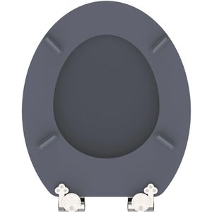 Produktbild für WC-Sitz Schütte Spirit Anthrazit 80104, oval, aus Holz