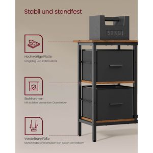 Produktbild für Schreibtisch Vasagle LWD098B01, braun / schwarz