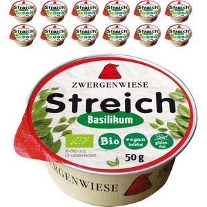 Zwergenwiese Gemüseaufstrich Kleiner Streich, BIO, Basilikum, je 50g (600g), 12 Stück