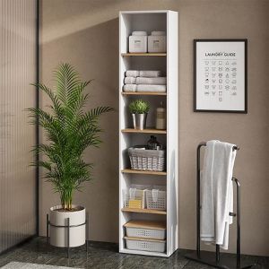 Produktbild für Badregal Vicco Viktor Hochregal, Holz, weiß / artisan eiche