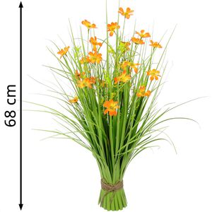 Produktbild für Kunstpflanze I.GE.A. Gras m.orangenen Cosmeablüten