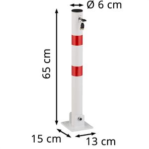 Produktbild für Absperrpfosten Relaxdays 100496831481, rot/weiß, aus Metall