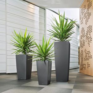 Produktbild für Übertopf Lechuza CUBICO ALTO, anthrazit metallic, 40x105x40cm