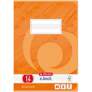 Notenheft Herlitz x-book, 3321403, Lineatur 14, A5