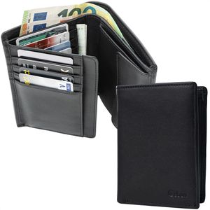 Produktbild für Portemonnaie Vebon Note, schwarz, aus Echt Leder